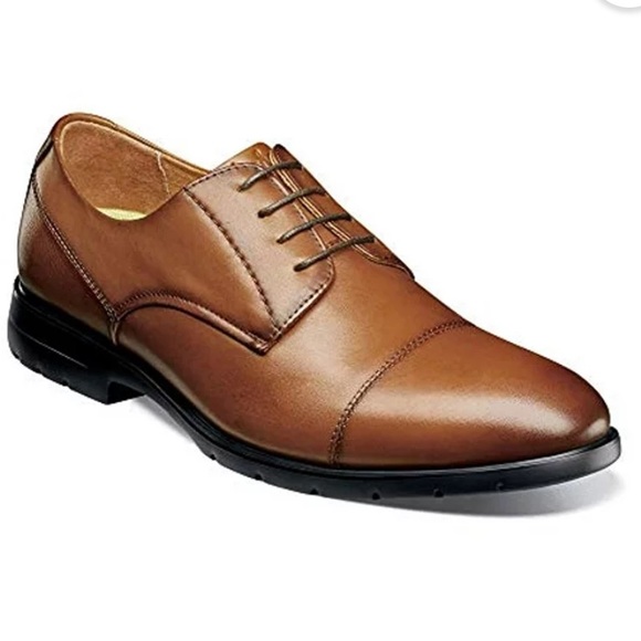 Florsheim Westside Tan Cap Toe Oxfords Sz. 10.5 - Picture 1 of 10